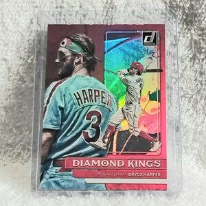 5/$20 Mint 2022 Donruss Bryce Harper Diamond Kings Red Holo MLB Card 17!!